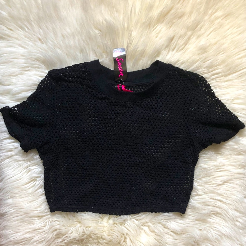 Mesh LaSenza short sleeve crop top